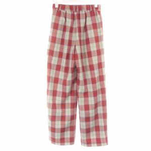 Ameri VINTAGE 21AW 2TUCKS STRAIGHT PANTS ロング チェック S レッド