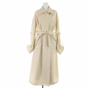 20SS SOUFFLE OVER COAT ロングコート リボン S アイボリー