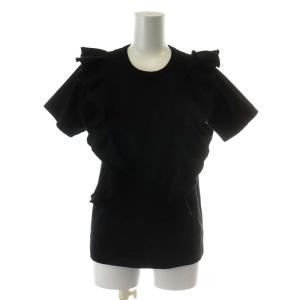 コムコム AD2008 09SS カットソー 半袖 フリル コットン XS 黒 ブラック