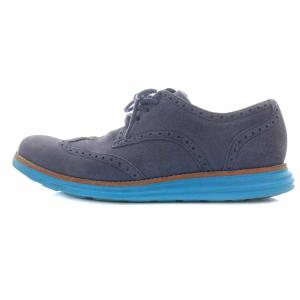 COLE HAAN LUNARGRAND カジュアルシューズ スエード ウイングチップ レースアップ 9.5 ネイビー