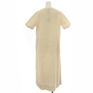 Scye ワンピース フレア ミモレ丈 ロング 1217-01073 半袖 38 S-M ベージュ