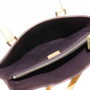 CELINE トートバッグ ハンドバッグ レザー 切替 マカダム ブラウン