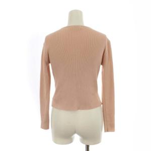 René カーディガン リブニット ショート丈 長袖 34 S ピンク