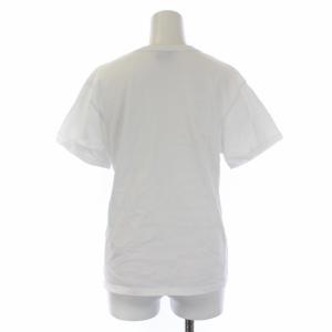 Maison Kitsuné Tシャツ カットソー 半袖 クルーネック ロゴ刺繍 XS 白 ホワイト
