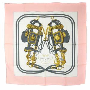 カレ90 BRIDES de GALA 式典用馬勒 スカーフ シルク ピンク