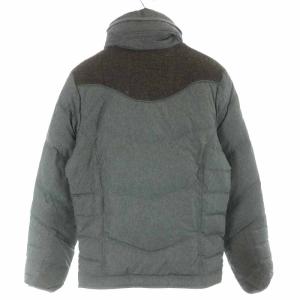 DIESEL ダウンジャケット ハイネック ジップアップ ウール 切替 S グレー