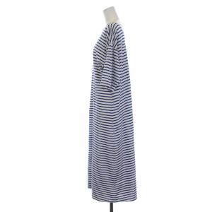 GALERIE VIE 18SS ワンピース ロング 半袖 ボーダー 36 ホワイト ブルー