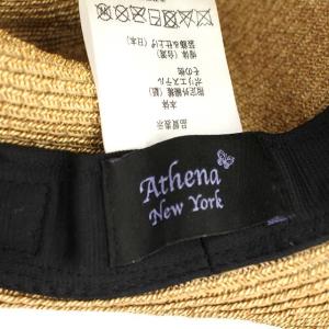 Athena New York 帽子 中折れ帽 ストローハット 麦わら ベージュ