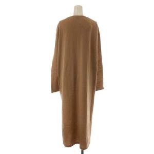UNITED ARROWS ニット ワンピース マキシ ロング 長袖 スリット ウール 茶 ブラウン