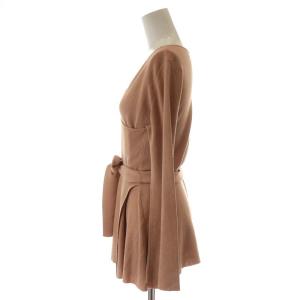 UNITED ARROWS ニット カットソー 長袖 シルク混 リボン F ベージュ