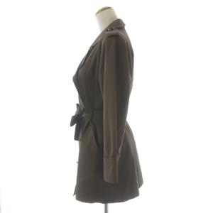 YVES SAINT LAURENT ヴィンテージ トレンチコート ミドル ダブルボタン ベルト 7A3 ブラウン