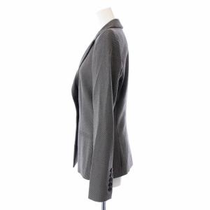 EMPORIO ARMANI テーラードジャケット シングル ウール 総裏地 総柄 38 M グレー