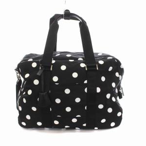 agnes b. ボストンバッグ ショルダーバッグ 2WAY ドット ナイロン ブラック ホワイト