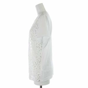 COMME des GARCONS COMME des GARCONS コムコム カットソー Tシャツ コットン レース 切替 シースルー 半袖 S 白 ホワイト