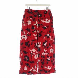 MIHARA YASUHIRO 近年モデル ワイドパンツ ベロア 花柄 38 レッド