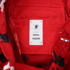 MIHARA YASUHIRO 近年モデル ワイドパンツ ベロア 花柄 38 レッド