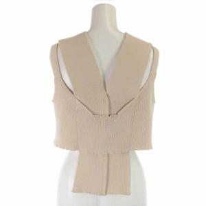 TAN 19SS ニット ビスチェ フェイクレイヤード リブ ベージュ