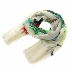 アンディウォーホル ストール マフラー フリンジ ロゴ N°5 総柄 マルチカラー