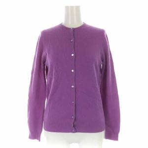 ニットカーディガン カシミヤ 長袖 1 パープル
