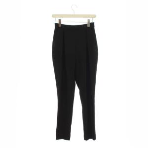 テーパードパンツ イージーパンツ シフォン 38 ブラック