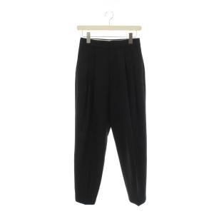 テーパードパンツ ワイド スラックス センタープレス 36 ブラック