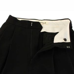 ENFOLD テーパードパンツ ワイド スラックス センタープレス 36 ブラック