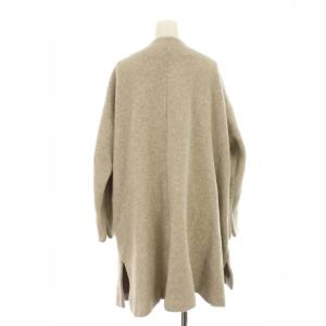 ENFOLD ノーカラーコート コーディガン ロング 変形 アシメ ウール アウター 36 S アイボリー