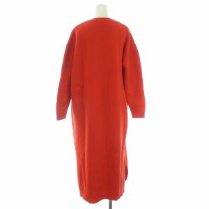 ENFOLD 18AW ワンピース ニット Vネック ロング 長袖 サイドスリット 36 レッド