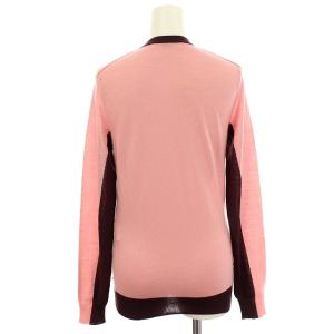 BALLY カットソー ニット 薄手 ウール 長袖 バイカラー 36 ピンク ワイン