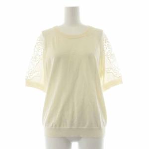 20SS icy cotton lace combo po ニット 半袖 レース M ホワイト
