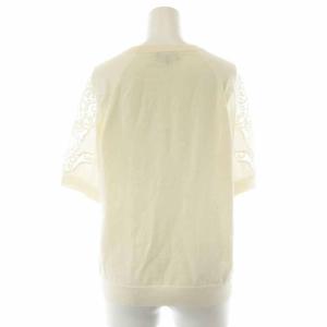 Theory 20SS icy cotton lace combo po ニット 半袖 レース M ホワイト