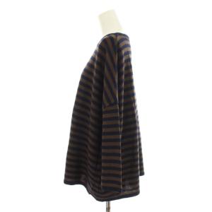 nest Robe ニット カットソー ボーダー ウール 長袖 F ブラウン ネイビー