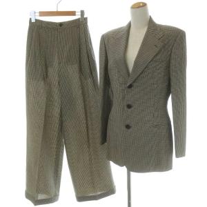 ヴィンテージ スーツ セットアップ テーラードジャケット シングル 3B ワイドパンツ 千鳥格子