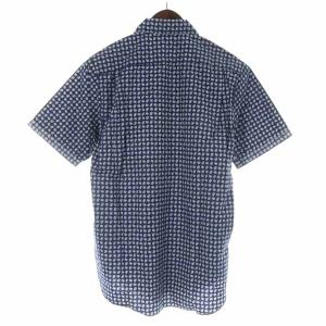 COMME des GARCONS HOMME AD2010 11SS カジュアルシャツ コットン ペイズリー柄 半袖 XS ネイビー