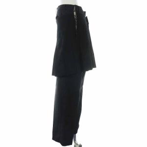 COMME des GARCONS 04AW ダークロマンス期 ドッキングパンツ プリーツスカート ストライプ S ブラック