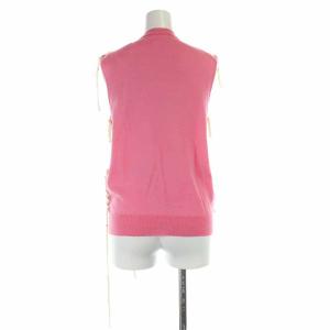 COMME des GARCONS 05SS ニットベスト Vネック ウール レースアップ パンクバレリーナ期 ピンク