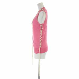 COMME des GARCONS 05SS ニットベスト Vネック ウール レースアップ パンクバレリーナ期 ピンク