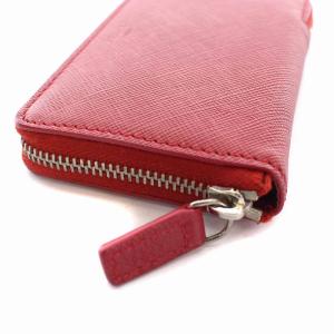 CELINE ミラー付き ポーチ ミニ 小銭入れ ラウンドファスナー レザー レッド