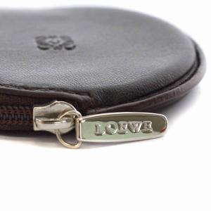 LOEWE サークル コインケース アナグラムロゴ 小銭入れ レザー ダークブラウン