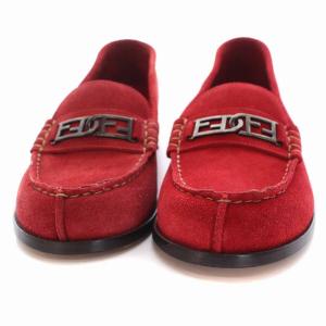FENDI ローファー モカシン スエード 37 レッド