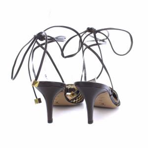 LOUIS VUITTON ミニダミエ ポインテッドトゥ サンダル 24.5cm 茶