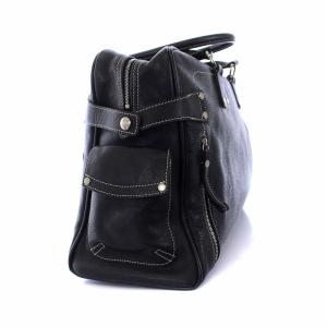 Longchamp ボストンバッグ ハンドバッグ レザー 黒 ブラック