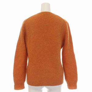 RALPH LAUREN セーター ニット クルーネック 長袖 ウール ロゴ刺繍 M オレンジ