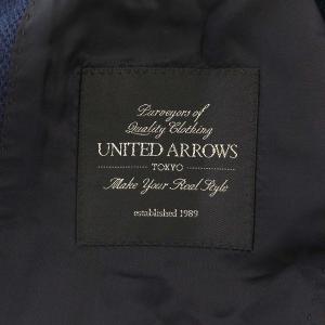 UNITED ARROWS テーラードジャケット 鹿の子 麻100% リネン 背抜き 42 M ネイビー 紺