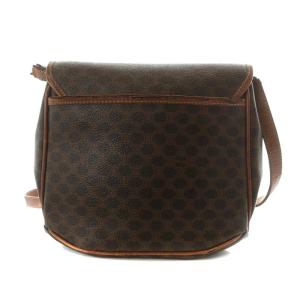 CELINE ヴィンテージマカダム ショルダーバッグ ポシェット レザー 茶 ブラウン