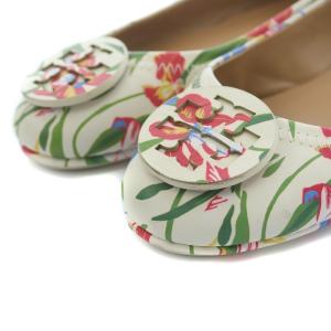 TORY BURCH MINNIE TRAVEL BALLET WITH LOGO バレエシューズ パンプス フラット ロゴプレート 花柄 US6
