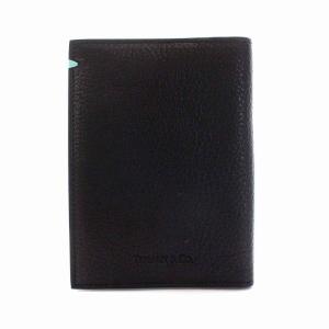 TIFFANY&Co. レザー パスポートケース カバー 黒 ブラック