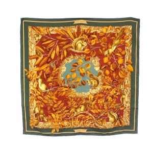 HERMES カレ90 CASSE NOISETTE くるみ割り スカーフ オリーブ ベージュ