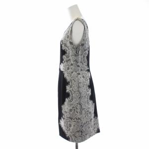 Diagram GRACE CONTINENTAL ノースリーブワンピース ひざ丈 サイドレース 刺繍 38 ブラック ホワイト