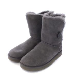 UGG australia ムートンブーツ ベイリーボタン ショートブーツ 5803 裏ボア USA7 グレー